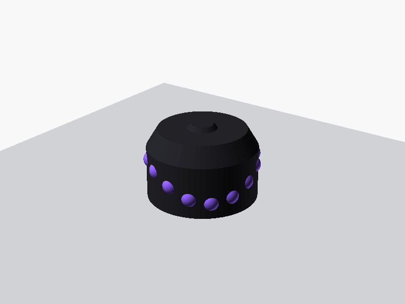 WAVY knob design: a wave line cut across the cap