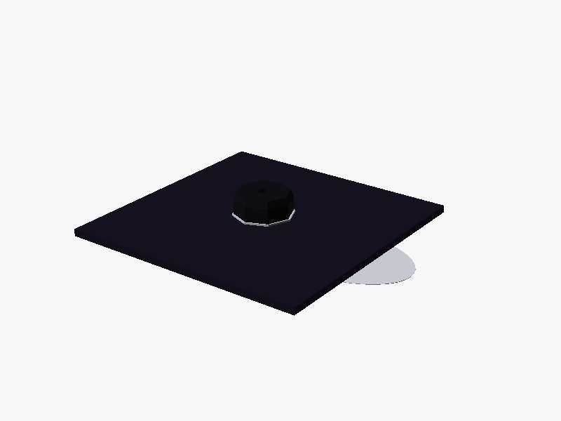 FACET knob design render: a low-poly gem with a silver hairline edge