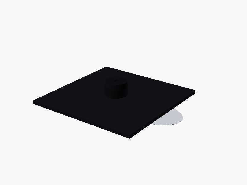 GHOST knob design render: a smooth dark knob with one hidden point of amber