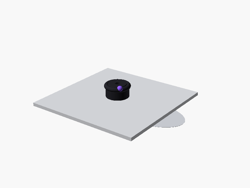 ORBIT knob design render: a thick dark ring with a small planet riding it